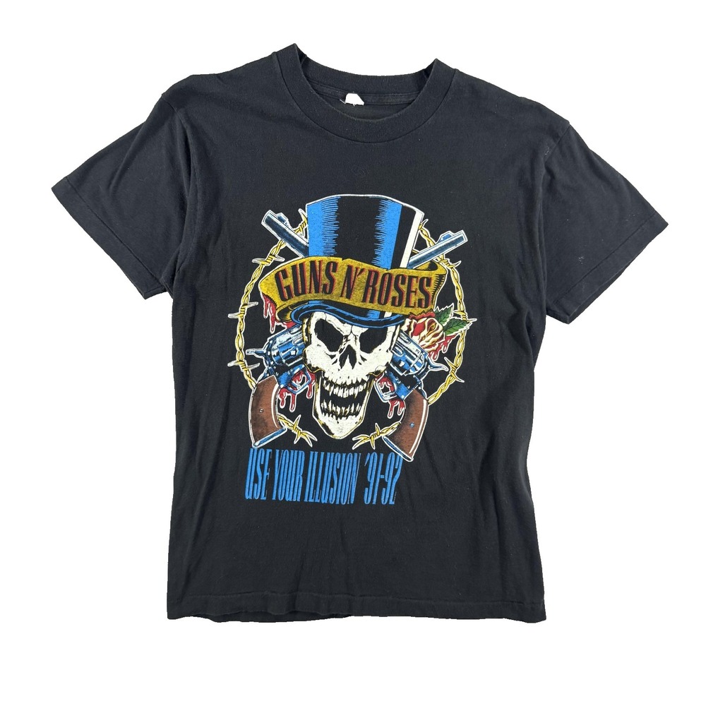 Vintage Guns N' Roses Shirt Mens Small Black Use‎ Your Illusion 91-92 Tour Tee